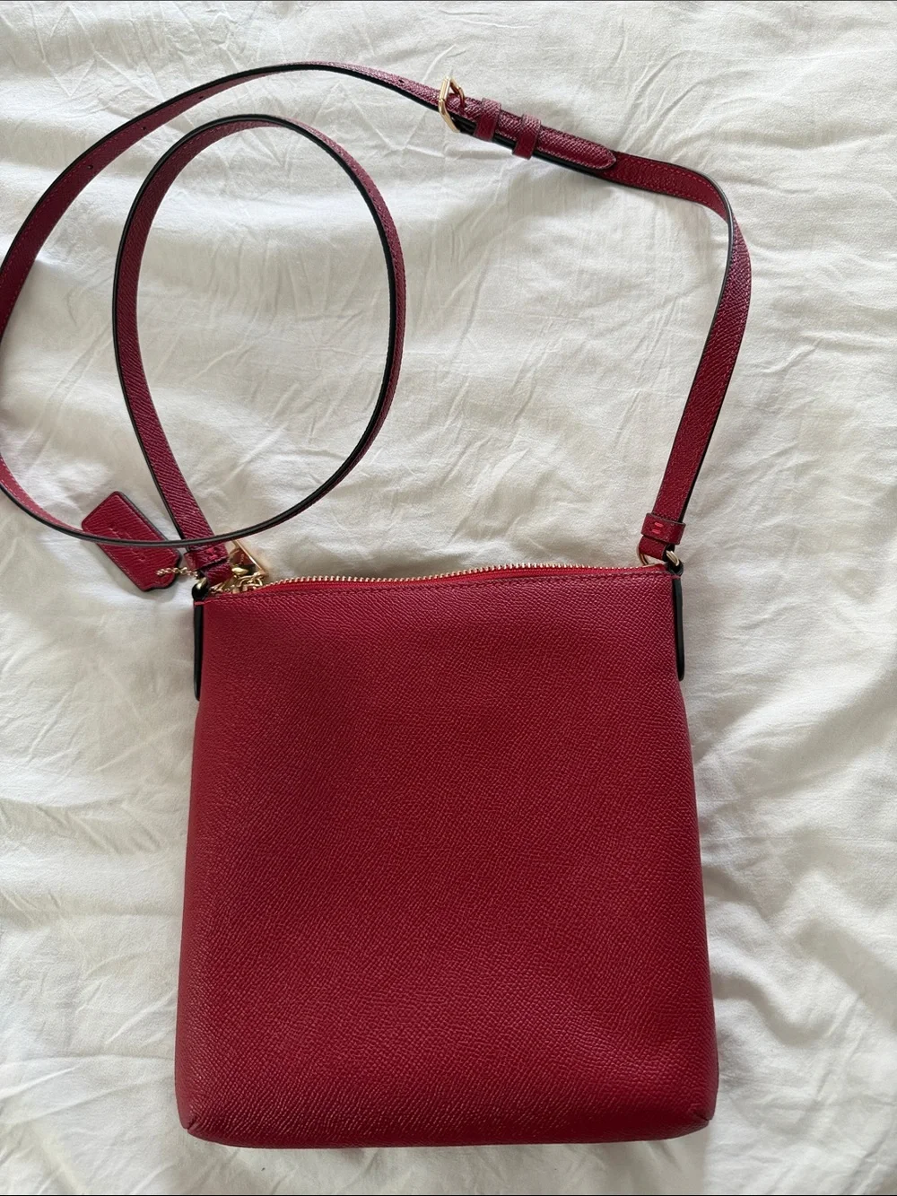 Coach Crimson Red Crossbody Bag with Gold Hardware - Picture 2 of 4